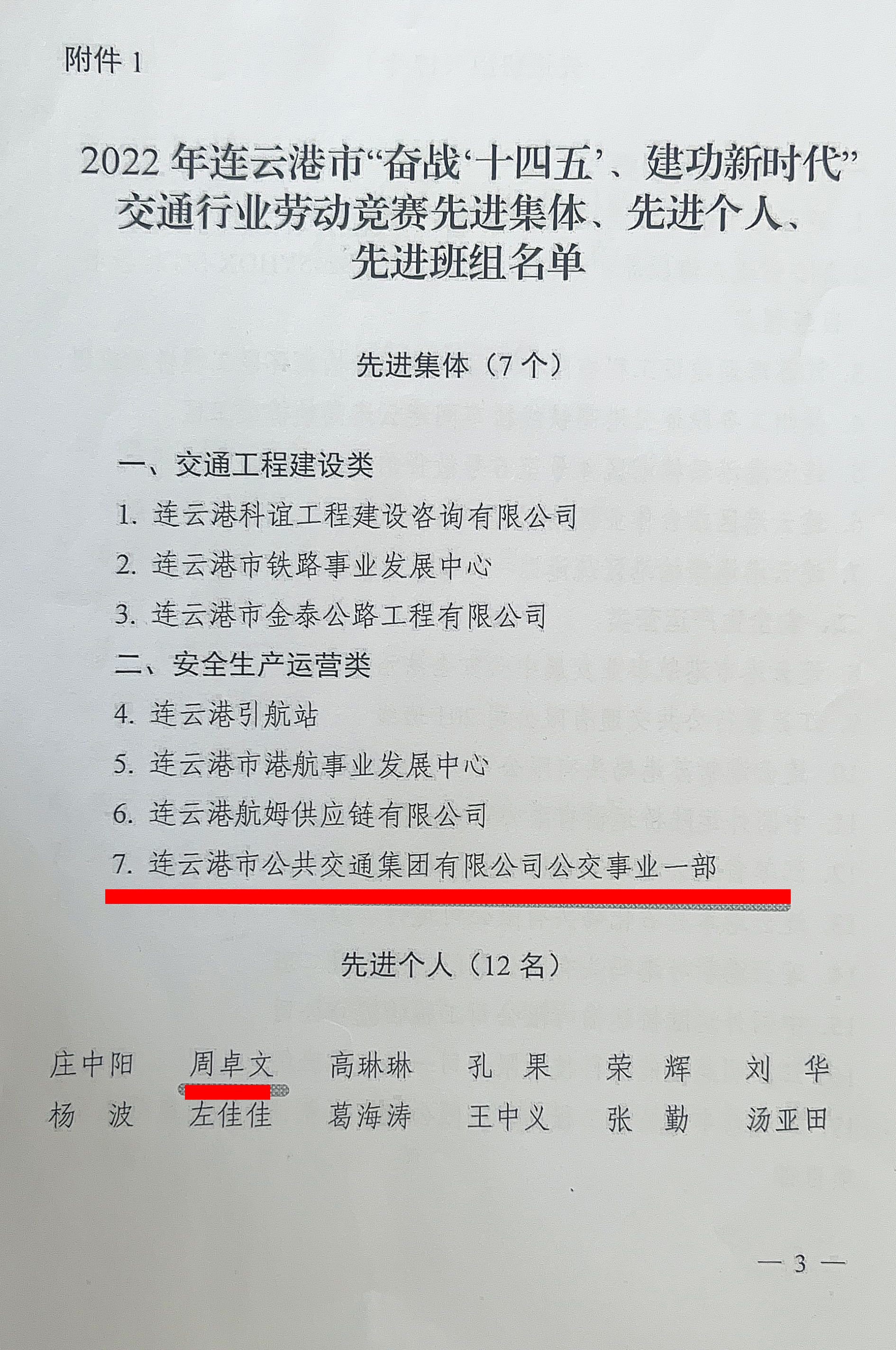 公交集團(tuán)公交事業(yè)一部喜獲“奮戰(zhàn)‘十四五’、建功新時(shí)代”勞動(dòng)競(jìng)賽先進(jìn)集體、先進(jìn)個(gè)人